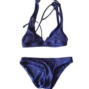 Becca Bikini Swimsuit Royal Blue Top Medium Bottom Small